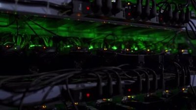 An overview of a modern mining farm, showcasing the organized setup that enhances efficiency in cryptocurrency operations